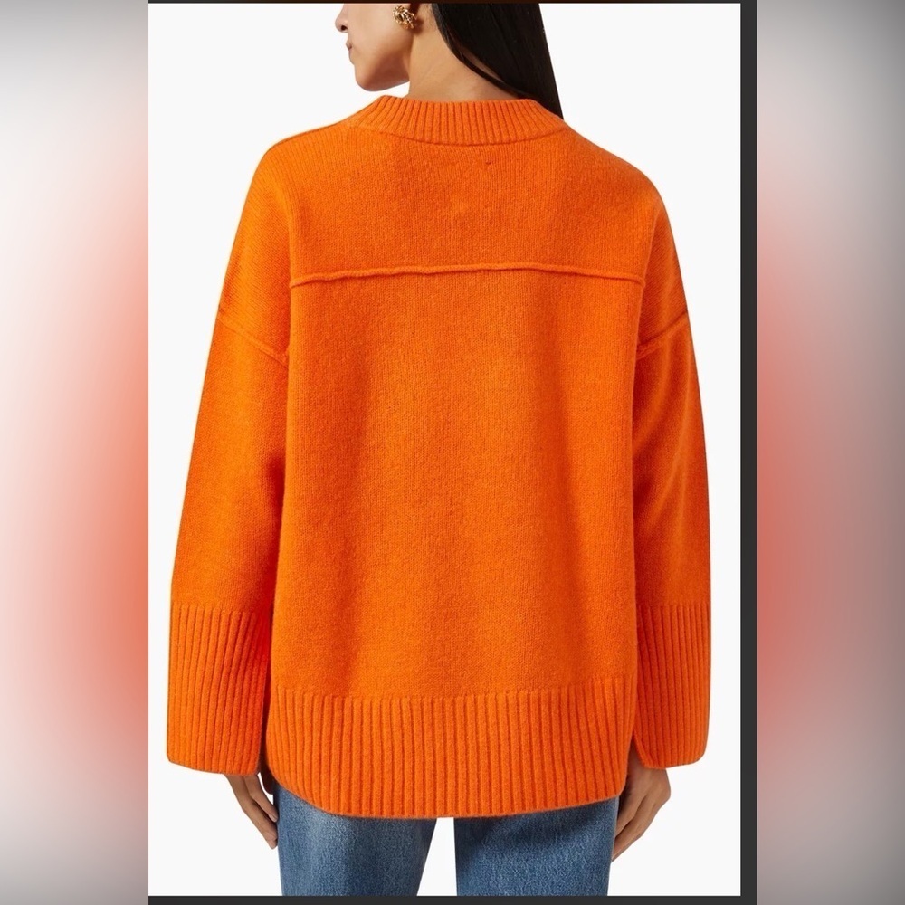 Day Birger et Mikkelsen bright Orange Crew Neck wool Sweater size S NWT - Picture 2 of 5